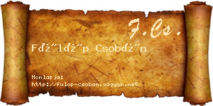 Fülöp Csobán névjegykártya