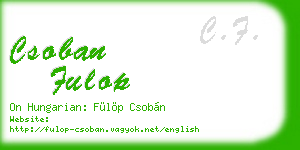 csoban fulop business card