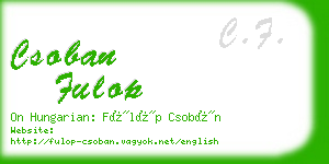 csoban fulop business card